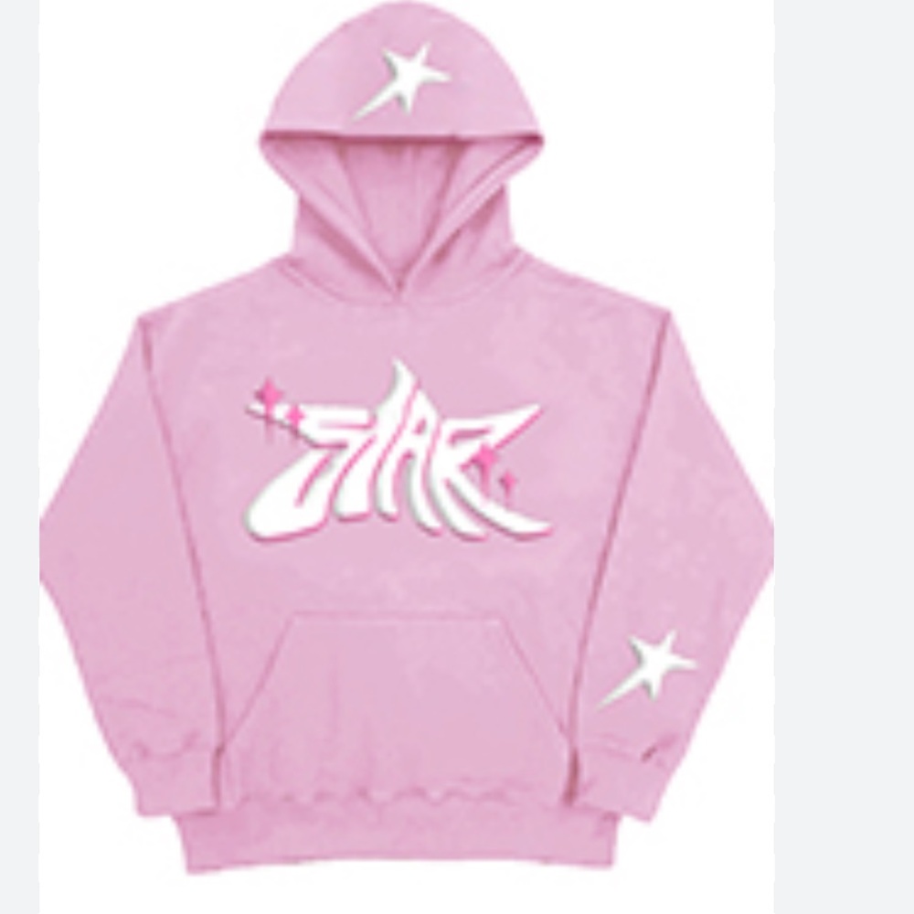 SHEIN Pink Star Graphic Hoodie